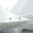 thumbnail image 4 of Gem Stone King White Topaz Platinum Stud Earrings for Women Men | 0.28 Cttw | Gemstone November Birthstone | Round 3MM, 4 of 6