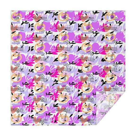 Christmas Square Tablecloth 42x42 Inch – Waterproof Polyester Printed Table Cover, Wrinkle Resistant & Washable for Kitchen Dining Picnic Party Decor, Single-v4-15, White