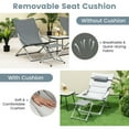 thumbnail image 6 of Spaco 5-Piece Patio Sling Chair Set with Comfortable Seat Cushions, Folding Lounge Chairs with Footrests and Coffee Table, Chair Set for Outdoor, Gray, 6 of 7