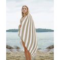 thumbnail image 2 of Beige Striped Beach Towels Oversized Super Absorbent, Modern Farmhouse Beige White Stripes Lightweight Bath Towel Quick Dry Sets For Bathroom/Pool/Rv Camping/Beach Play/Gym Room/Picnic 31"x62", 2 of 8