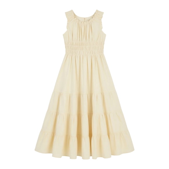 XQYLOS Teenage Wedding Dress Fl𝗈wy Junior Bridesmaid Dresses for Teen Girls Long Tiere𝖽 Ruffl𝖾 Girls Formal Dress Chiffon Wedding Guest Par𝗍y Gowns