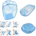 thumbnail image 3 of Cesto plegable para la colada de malla emergente con bolsillo lateral, cesta para la colada, bolsa de almacenamiento con asas de transporte para ropa sucia (paquete de 2), 3 of 5