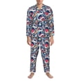 thumbnail image 3 of Gaeub cool rock Skull Mens Pajamas Set Mens Sleepwear with Long Sleeve Top & Bottoms PJs-Large, 3 of 7
