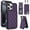 Dark purple, variant on For Apple iPhone 17 Pro Max RFID Blocking Protective Purse Wallet Case Magnetic Flip Cover Multi-Card Slots Pocket With Detachable Shoulder Strap,White,For iPhone 17 Pro Max