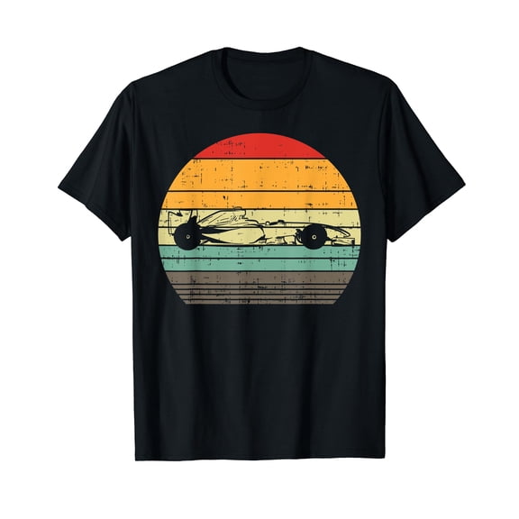 Formula Race Car Sunset Retro Driver Racing Fans Racer Gift Black T-Shirt