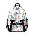 thumbnail image 3 of Multicolor Cat and Moon White Pattern Cute School Backpack Bag for School with Padded Back and Adjustable Shoulder Straps 15.25"x11.5"x5.25", 3 of 4