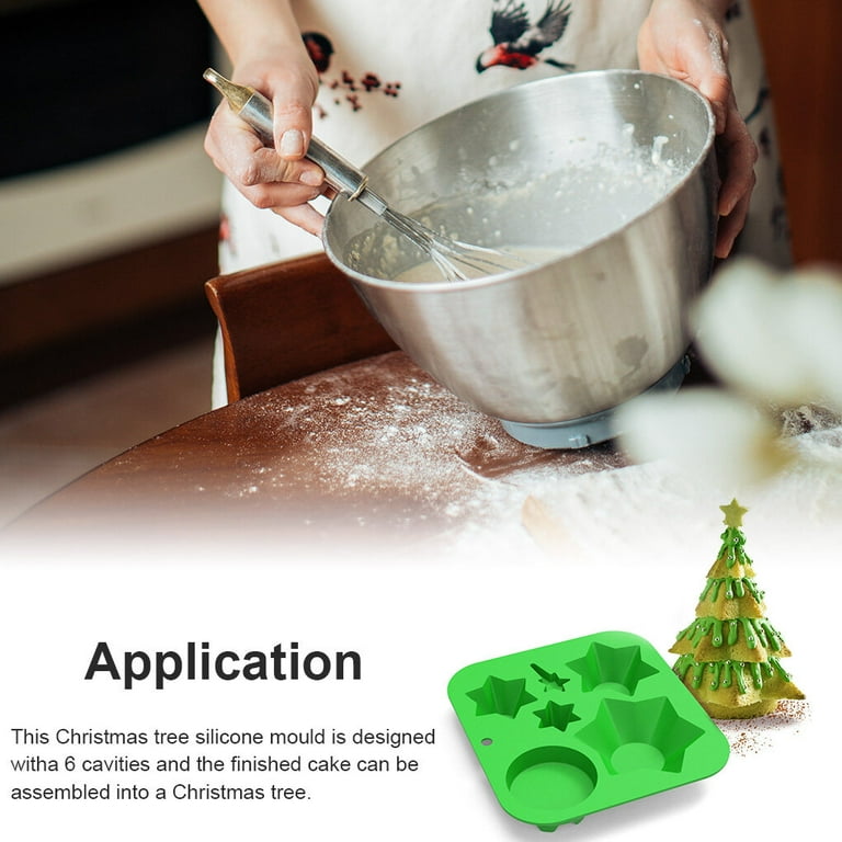 DOITOOL Christmas Cake Pan Christmas Tree Cake Pan 3D Silicone Christmas  Tree Baking Molds for Holiday Parties Favor Supplies Mousse Cake Muffin