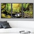 thumbnail image 2 of wall26 Framed Canvas Print Wall Art Set Sunlight Springtime Forest River Rapids Nature Wilderness Photography Realism Rustic Landscape Colorful for Living Room, Bedroom, Office - 16"x24"x3, 2 of 5