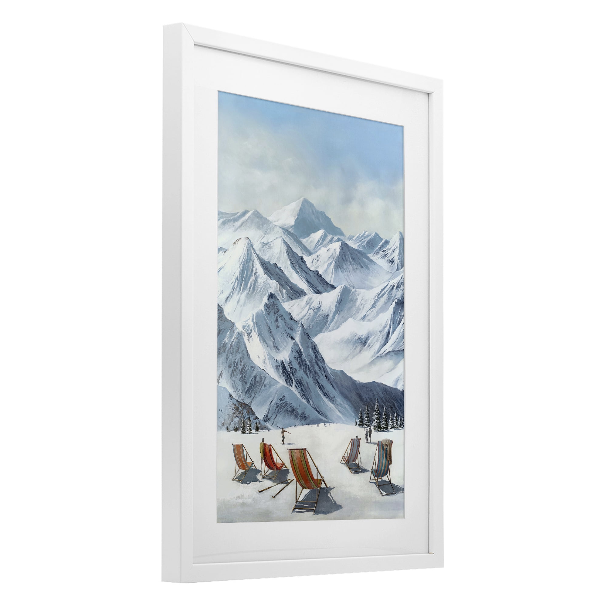 Stupell Industries Lounging At The Lifts White Framed Print Under Glass design by Max Maxx, 23 x 17