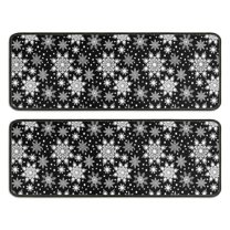 Kitchen Rugs Sets Of 2,Black Christmas Snowflake Pattern Anti Fatigue Kitchen Mat Rugs Non Slip Washable,Decorative Kitchen Floor Mats for Kitchen,Sink,Laundry,17"x47" 17"x47"