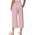 thumbnail image 3 of Ekouaer Womens Pajama Pants Wide Leg Capri Yoga Pants Lounge Comfy Sleep Pj Bottoms with Pockets, 3 of 7