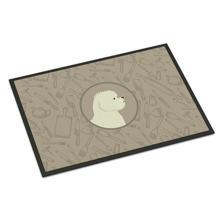 

Carolines Treasures CK2168MAT Bichon Frise In the Kitchen Door Mat Indoor Rug or Outdoor Welcome Mat 18x27 Doormat