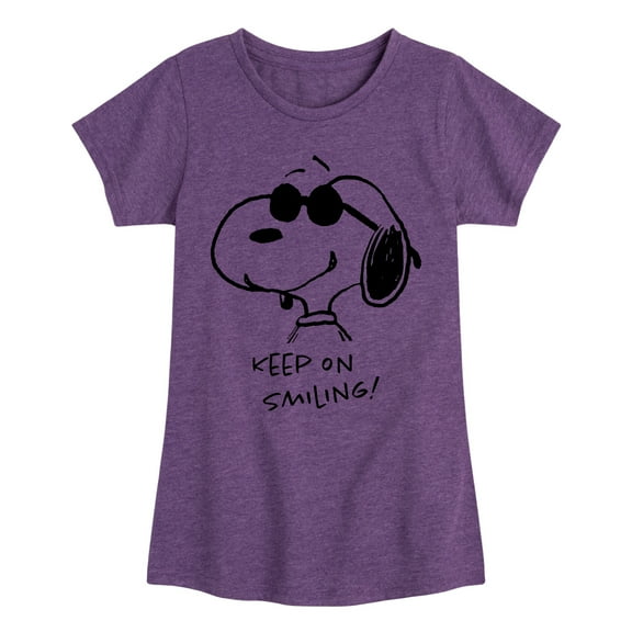 Peanuts - Cool Joe Keep On Smiling - Youth Girls Short Sleeve Tee