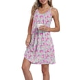 thumbnail image 2 of DreamFish Women's Sleeveless Nightgown Pleated Sleep Dress with Pockets Soft Scoop Neck Sleepwear Sizes M-3XL, 2 of 5