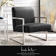 thumbnail image 1 of Nicole Miller Chaise d'Appoint Keenan en Cuir PU, Charbon/chrome, 1 of 10