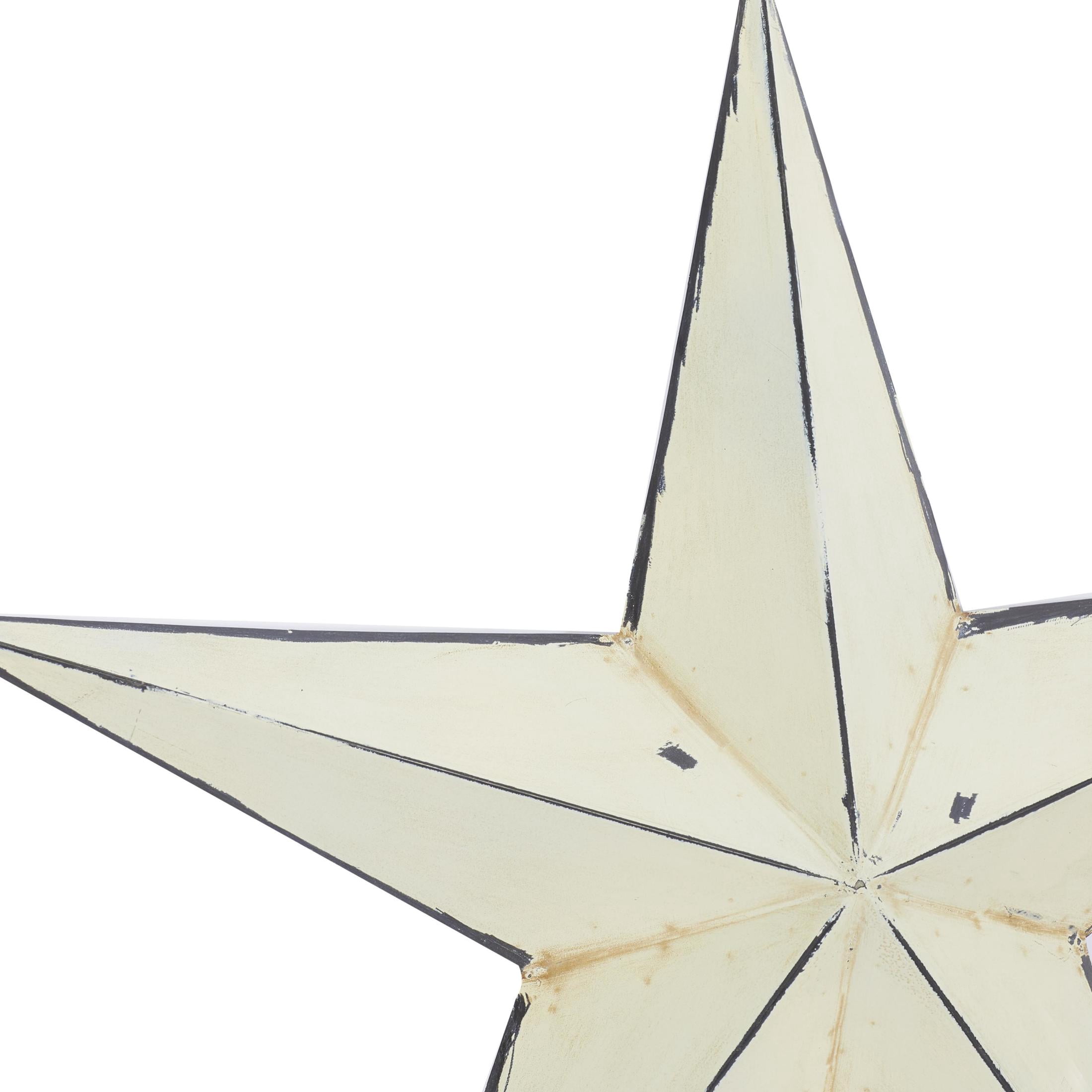 DecMode Cream Metal Star Wall Decor (3 Count)