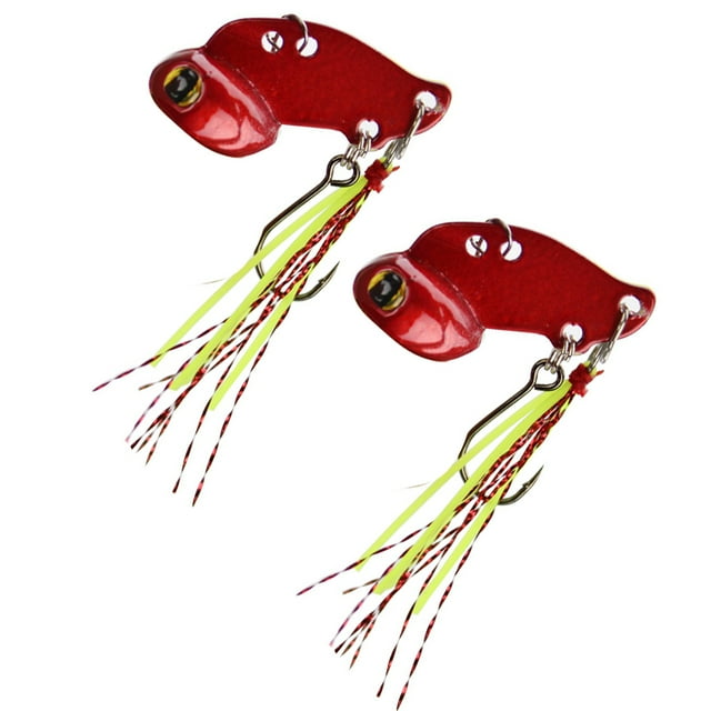 Baohd 2Pcs Fishing Bait Lightness Baits Metal Wearable Convenient Easy Storage Wide Application Lure Sea Outdoor Household Red