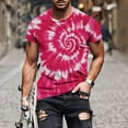 thumbnail image 2 of UVEASISHA Graphic Tees for Men Tie Dye Short Sleeve T-Shirts Big and Tall Casual Crewneck Workout Shirts Summer Fashion Hipster Tee Tops Watermelon Red XL, 2 of 6