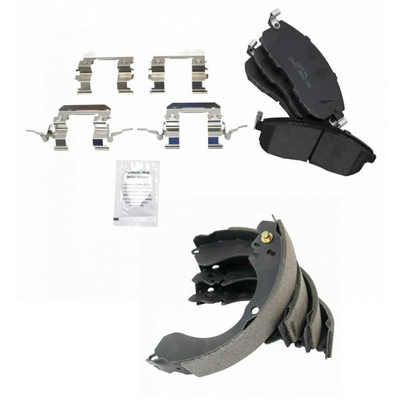 TRQ Front Brake Pad & Rear Shoe Kit for Nissan Sentra Cube Versa BFA18547 Fits select: 2013-2019 NISSAN SENTRA S/SV/SR/SL