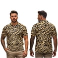 thumbnail image 2 of Aplkyhs Brown Leopard Matching Couple Sport Shirts Fit Plain Matching Golf Shirts for Couple Quarter Zip Mens Hawaiian Shirt for Casual Wear Breathable Fabric 4-Way Stretch, 2 of 5