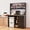 Black, variant on WARAYZ Mini Fridge Cabinet with Power Outlets, Kitchen Storage Organizer with Countertop, Shelves, Door Rack & Hooks, White