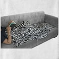 thumbnail image 6 of Safari Soft Flannel Fleece Blanket, Continuing Wavy Stripes in Greyscale Monochrome Design Jungle Inspirations, Cozy Plush for Indoor and Outdoor Use, 60" x 80", Dark Grey and White, by Ambesonne, 6 of 6