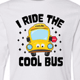 thumbnail image 4 of Inktastic I Ride the Cool Bus with Yellow Bus Long Sleeve Youth T-Shirt, 4 of 5