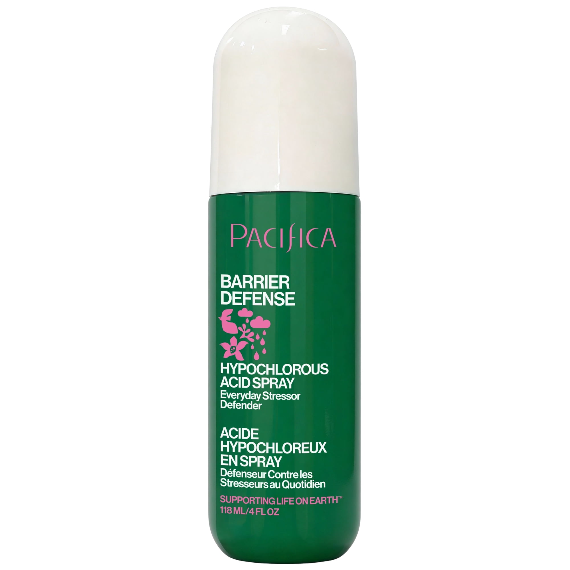 Pacifica Barrier Defense Hypochlorous Acid Spray for Face and Skin to Soothe Redness, Acne, Eczema, and Irritation, Non-Toxic Vegan and Cruelty Free Formula, Fragrance-Free, 4 fl oz