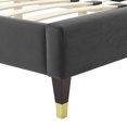 thumbnail image 4 of Modway Lindsey Performance Velvet Twin Platform Bed in Charcoal, 4 of 10