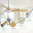 thumbnail image 6 of Sofucor 52" Brushed Nickel Ceiling Fan with LED Light and Remote Control, 6 of 10
