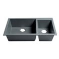 thumbnail image 3 of Pemberly Row Titanium 34" Double Bowl Undermount Granite Composite Kitchen Sink, 3 of 9