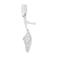 thumbnail image 2 of 14k Gold White Rhodium, High Heel Shoe Pendant Charm Created CZ 5.5mm with 16" Dainty Neck Chain, 2 of 8