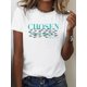 thumbnail image 1 of [Graphic Chosen T-Shirt] Cotton Graphic "Chosen" T-Shirt - Casual Crew Neck, Cartoon Fish Pattern, Medium Stretch, for All Seasons, 1 of 6