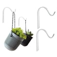 thumbnail image 1 of Simple Wall Iron Bending Forming Hooks Clothes Hooks Flower Basket Hooks - White Set Of 2, 1 of 8