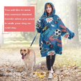 thumbnail image 4 of Blue Soccer Elements Pattern Wearable Oversized Blanket,Wearable Blanket Hoodie for Adults,Cozy Hooded Blankets with Super Pockets,Super Warm Fuzzy Pullover for Women & Men, 4 of 6