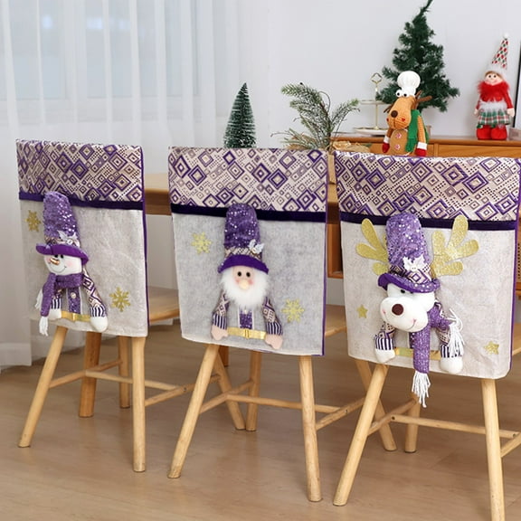 Solive Christmas Decorations Christmas Decorations Christmas Cartoons Stereoscopic Old Man Chair Cover Snowman Elks Chair Cover Holiday Party Wedding Anniversary Decor