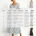 thumbnail image 3 of Virmaxy women summer dress 2026 Summer A Line Maxi Dress Floral Print Square Neck Puff Sleeve Dress for Wedding Guest and Vacation Daily Wear S-XXL, 3 of 8