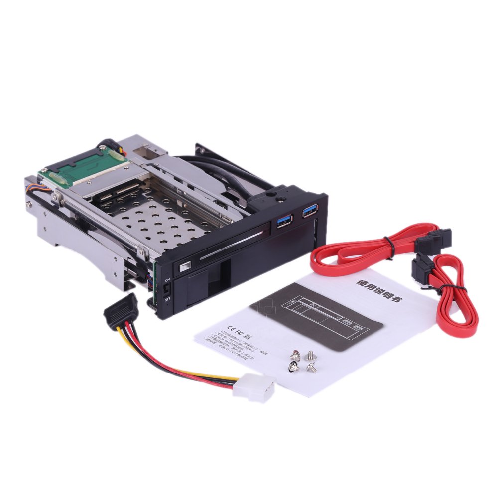 Dual Bay 3.5" + 2.5" Inch SATA III Hard Drive HDD & SSD Tray Caddy