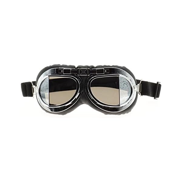 wonima02 Classic Vintage Aviator Pilot Motorcycle Goggles Protective Glasses (Silver Frame/Plating Lens)