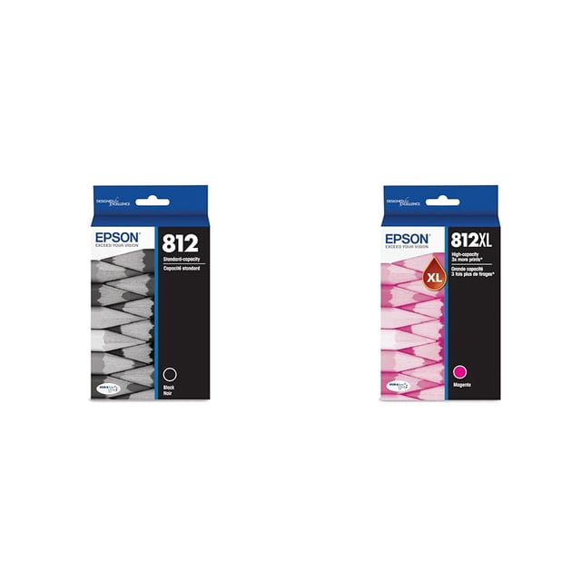 Cartuchos de tinta Epson Standard Black 812 y Magenta 812XL