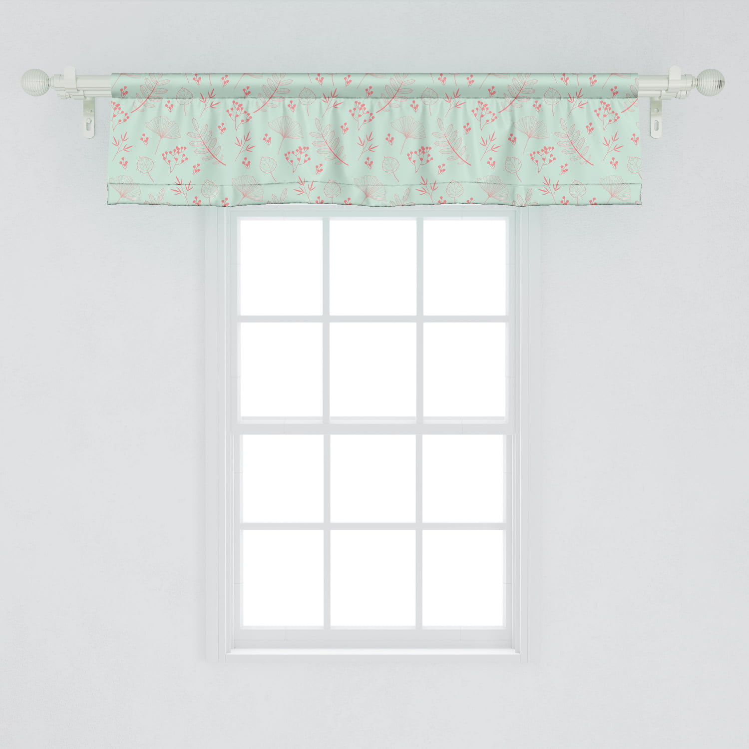 1 Window Valance WAVERLY Vtg  72" X 15"  Self-Lined White w/ Blue,Red,Green MINT 
