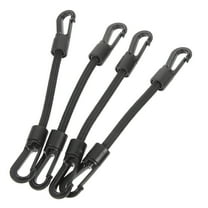 Pawsdot 4pcs Bungee Cord with Hook Black POM for Boating and Hiking Needs