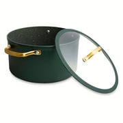 Thyme & Table 12-Piece Ceramic Non-Stick Granite Collection, Non-Toxic Cookware Set, Pots and Pans Set - Hunter Green