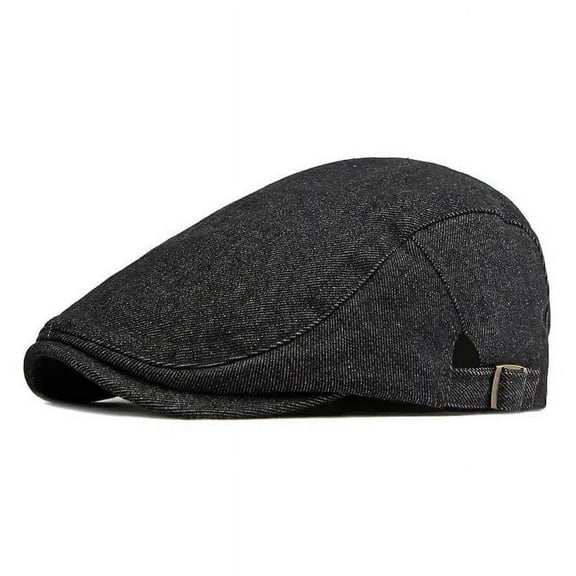 SikaFu Four Seasons Denim Solid Newsboy Caps Flat Peaked Cap Men and Women Painter Beret Hats 138