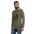 thumbnail image 2 of Elephant Unisex Long Sleeve Tee (Military Green, 2XL), 2 of 3