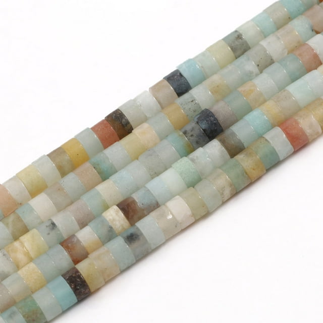 Nvzi 1 pieza 2 * 4 mm espaciador de cuentas de piedra de color primario natural, accesorio de pulsera semiacabada DIY, material de accesorio casero natural de color mixto