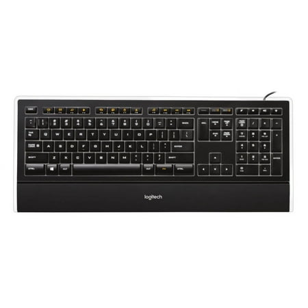 Logitech - K740 Full-size Wired Scissor Illuminated Keyboard - Black