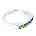 thumbnail image 6 of Rectangular Bar Abalone Shell Inlay Sterling Silver Ring-9, 6 of 7