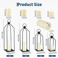 thumbnail image 7 of Gaderth Metal Candle Lanterns Set of 2, 19" & 22" with Remote, Modern Open-Frame Lanterns with Flameless Flickering LED Candles, 6-Hour Timer, Indoor Outdoor Farmhouse Decor, 7 of 7