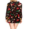 thumbnail image 4 of Robe de Noël à Capuche pour Femmes Impression 3D Chat Manches Longues une-Pièce, 4 of 6